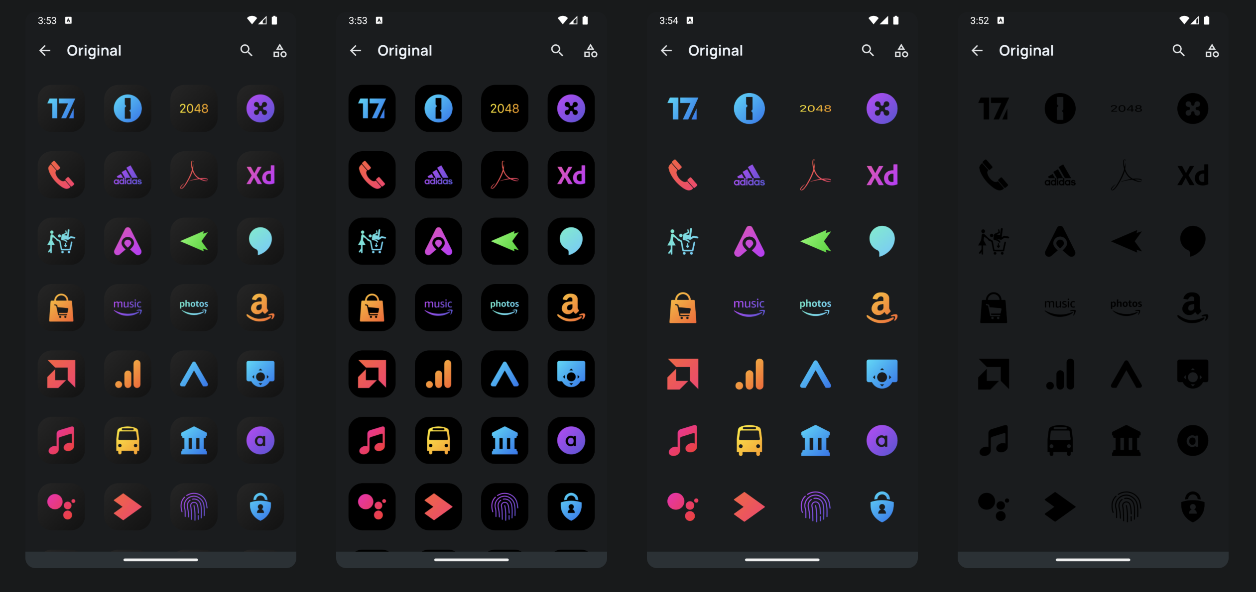DarkBoard XS for Android - Dark theme icon pack with elegant and sophisticated app icons DarkBoard Android