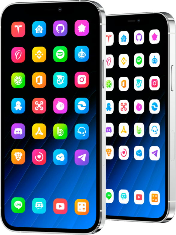 LightBoard XS iOS - Feature preview with 2 iPhones showing the light theme LightBoard XS iOS Feature Preview