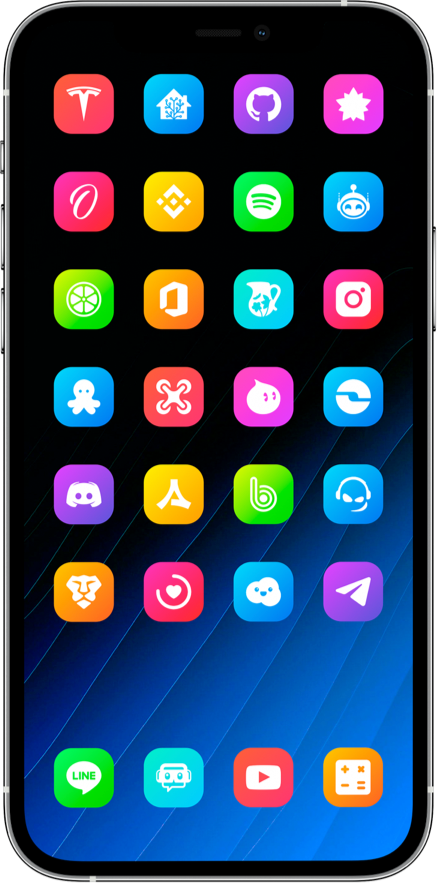 LightBoard XS iOS - Theme features with 1 iPhone showing the light interface LightBoard XS iOS Features