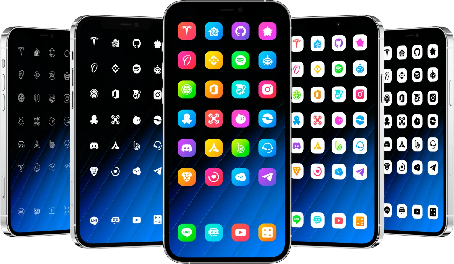 LightBoard XS for iOS - Light theme with 5 iPhone screenshots showing the beautiful light interface LightBoard iOS