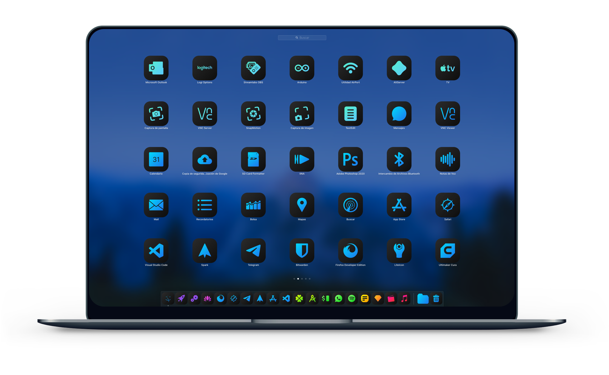 DarkBoard XS macOS Screenshot 01 - Dark theme interface